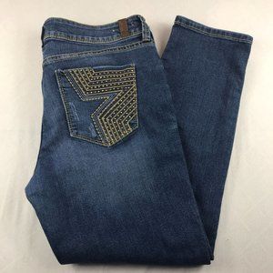 People's Liberation Crop Jeans Size 11/12 Rhinestone Star Back Pockets